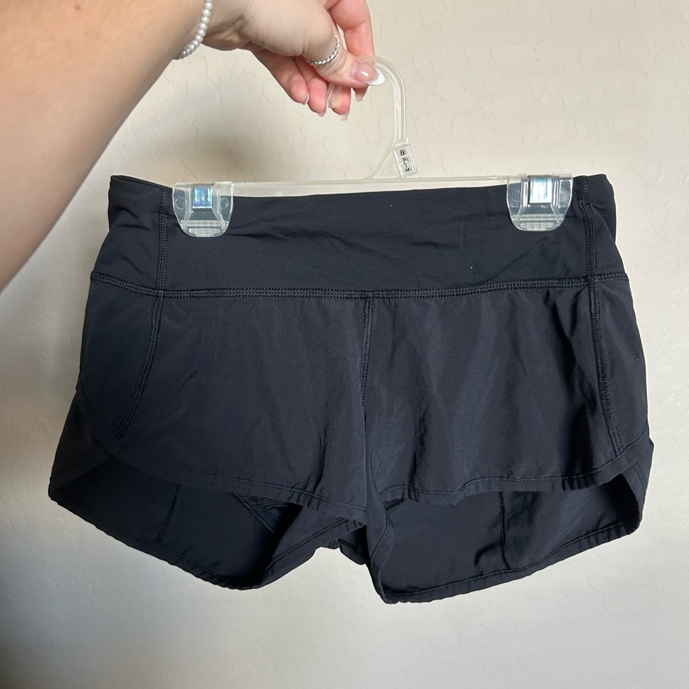 lululemon athletica black speed up shorts